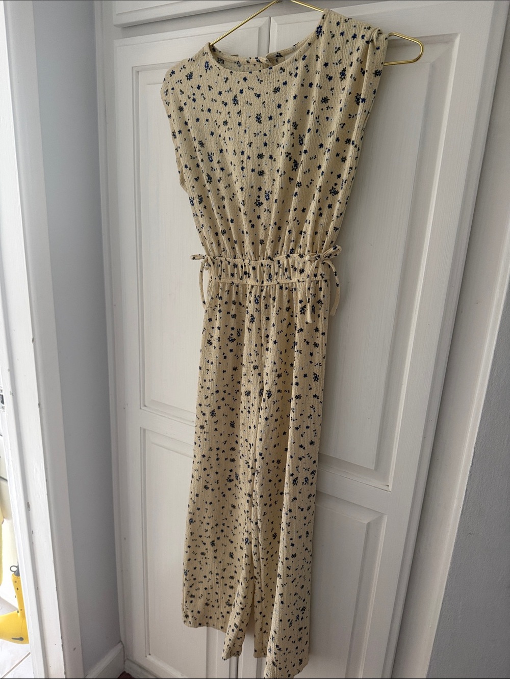 Beige Floral Sleeveless Maxi jumpsuit - Zara Kids